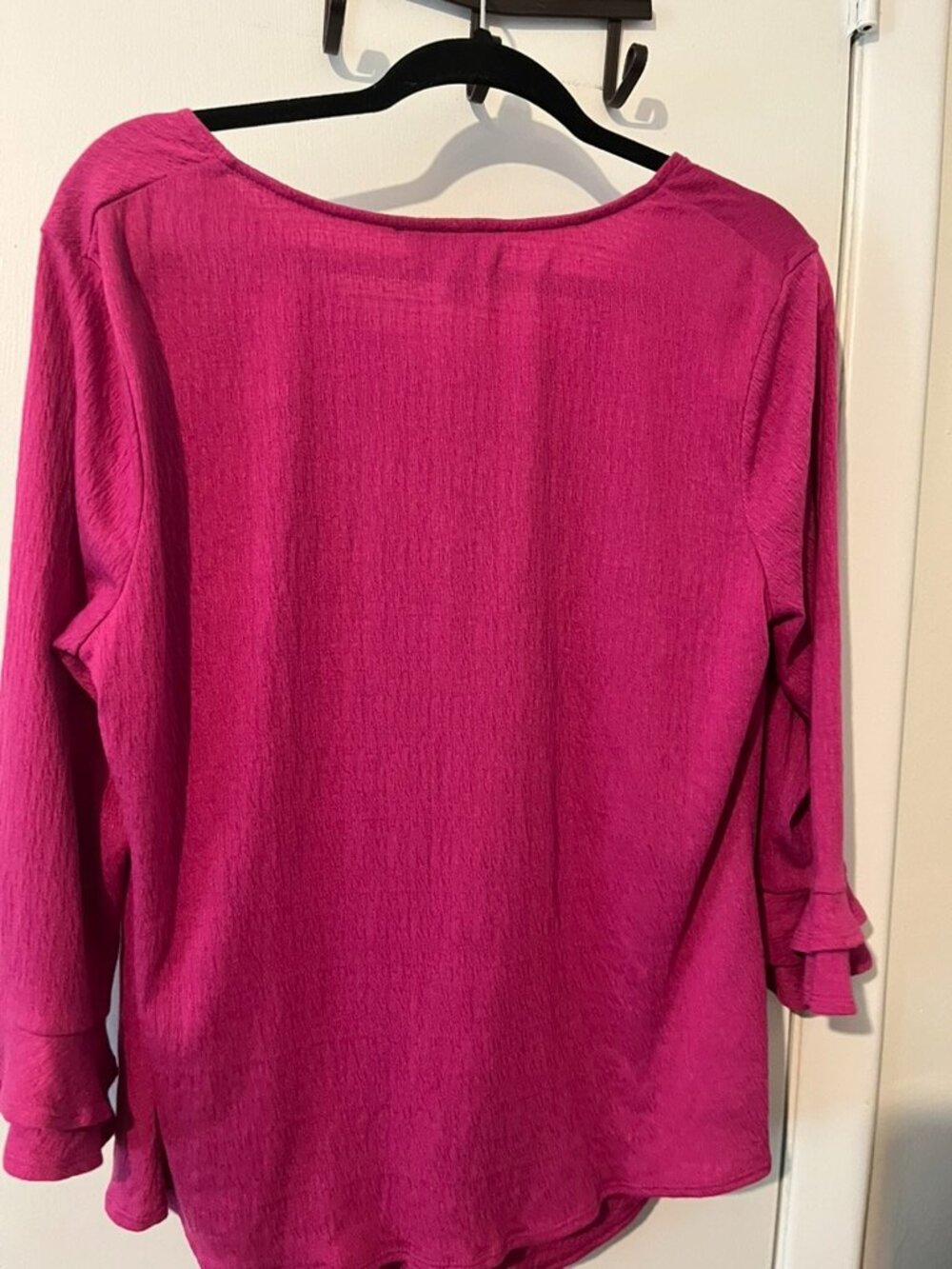 ABG Button down Blouse Fuchsia Color SZ L - Picture 2 of 6